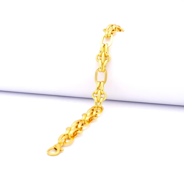 22 Ayar Altın Kaplama Işıltılı Zincir Kadın Bileklik BLK-426 ürün görseli