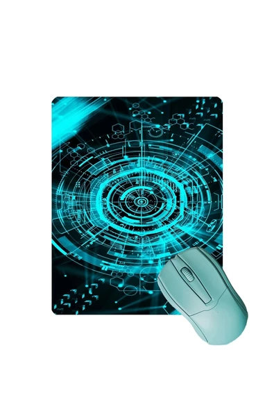 SonicTouch Fütüristik Yeşil Kaydırmaz Gaming Oyuncu Masaüstü Dikişsiz Mouse Pad/Ped (Mouse Altlığı) 17x21cm