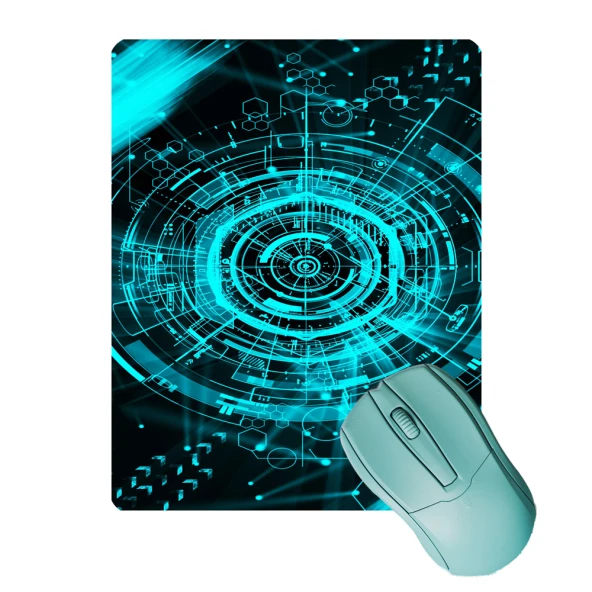 SonicTouch Fütüristik Yeşil Kaydırmaz Gaming Oyuncu Masaüstü Dikişsiz Mouse Pad/Ped (Mouse Altlığı) 17x21cm
