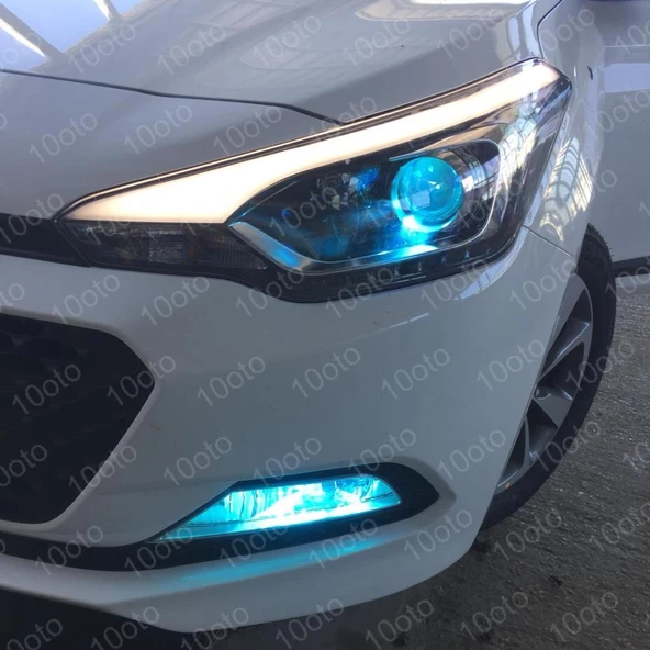 10oto Kristal mavi Led Xenon 9000 LÜMEN şimşek etkili