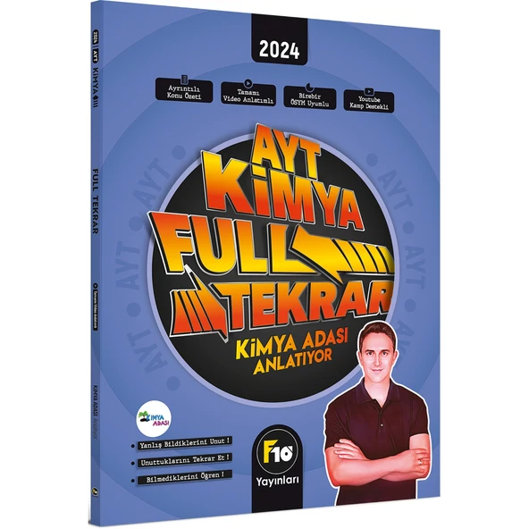 F10 Yayınları 2024 Ayt Kimya Adası Full Tekrar Video Ders Kitabı 2024