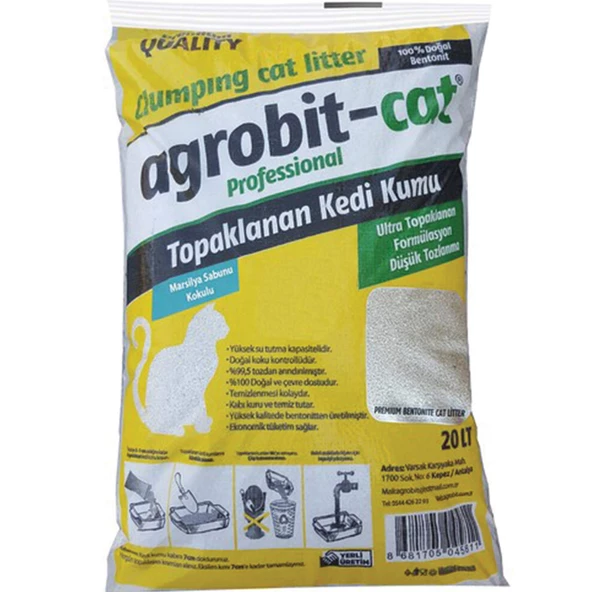 Agrobit Cat Marsilya Sabunlu Doğal Kedi Kumu 20 lt