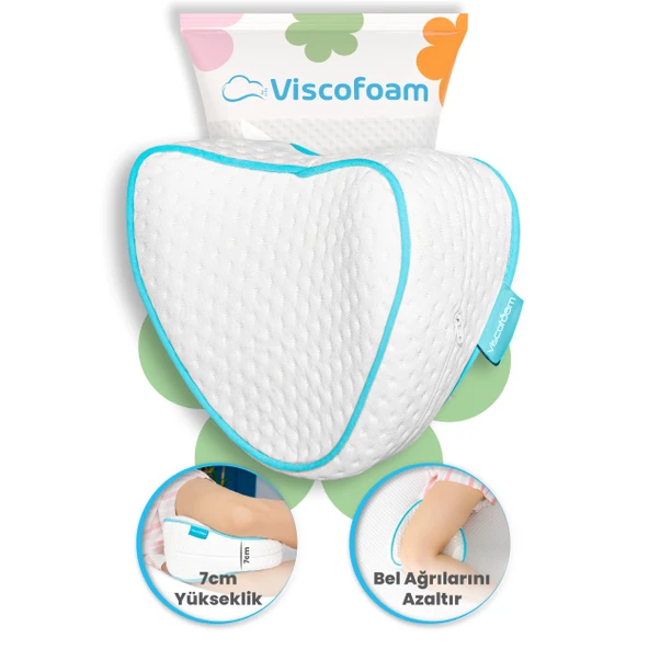 Viscofoam  Kalp Diz Arası Ortopedik Yastık Bacak Arası Visco Yastık - 23x23x5cm