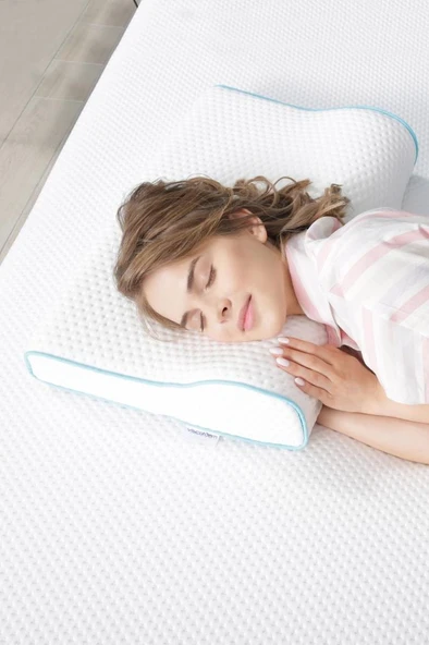 Viscofoam Yüksek Boyun Destekli Ortopedik Yastık Visco Yastık 58x39x12-8.5cm - 5