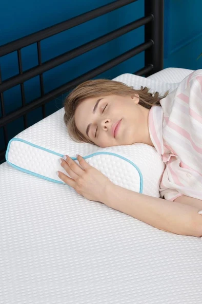 Viscofoam Yüksek Boyun Destekli Ortopedik Yastık Visco Yastık 58x39x12-8.5cm - 4