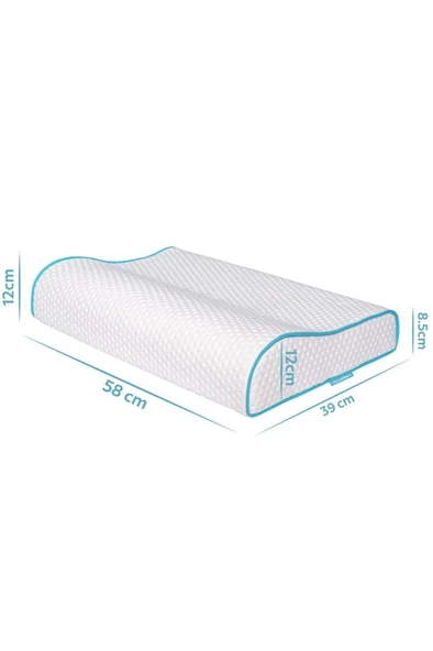 Viscofoam Yüksek Boyun Destekli Ortopedik Yastık Visco Yastık 58x39x12-8.5cm - 2