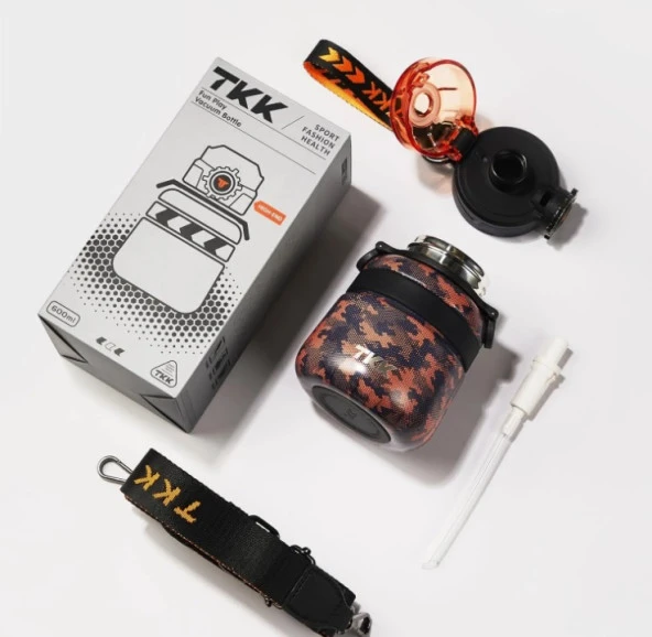 Vagon Life Tkk Termos Çelik 600 ML T2029 Kahverenk Kamuflaj - 2