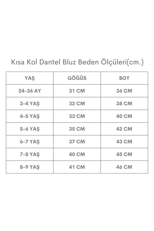 Kız Çocuk Beyaz Bisiklet Yaka Dantelli Kısa Kol 23 Nisan Abiye Bluz Gömlek