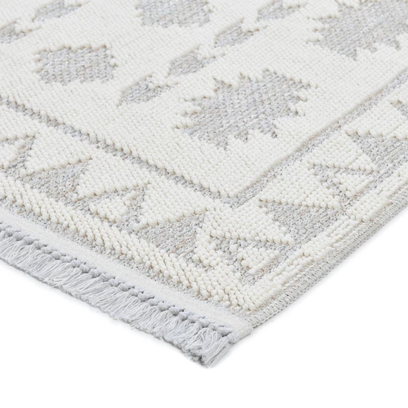Trinket Serisi Krem Yumuşak Bukle Dekoratif Kilim T220B - 5