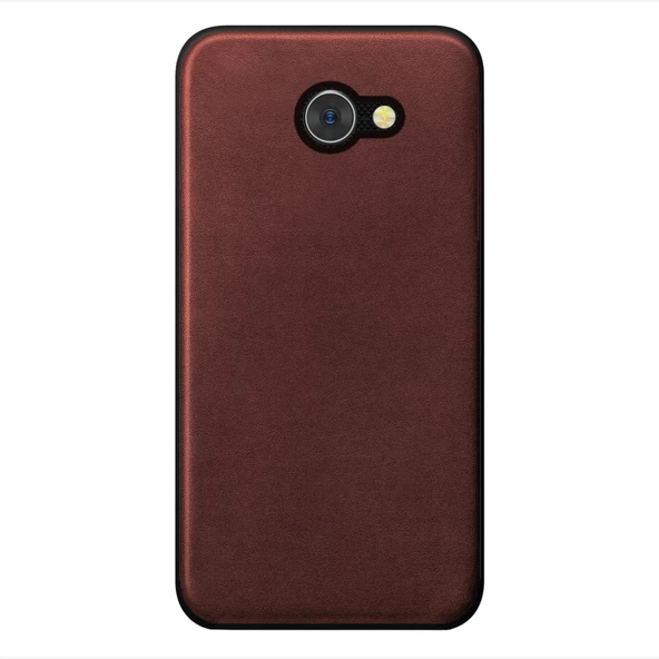 General Mobile GM 6 360 Derece Slim Premium Deri Görünümlü Silikon Kılıf Kahverengi