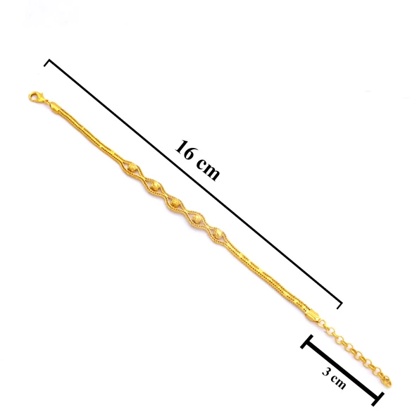 Dorika Bileklik 22 Ayar Altın Kaplama BLK-314 - Resim 4