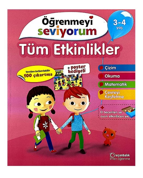 3-4 Yaş Öğrenmeyi Seviyorum Tüm Etkinlikler Uçanbalık Yayınları