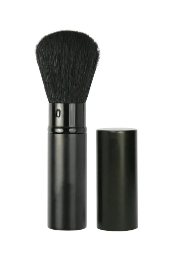 Fontenay Nano Süper Altın Metal Blush Kabuki Makyaj Fırça + Kapaklı Pudra Fırçası,At Kılı Fırça 2'Li - 2