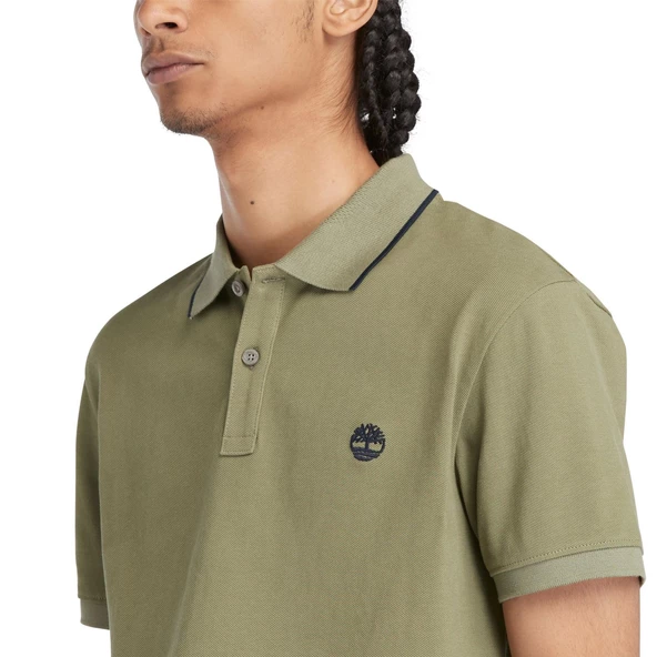 Timberland Printed Neck Polo Erkek Tişört  TB0A26NF5901 - Resim 4