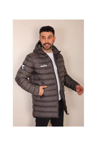 Diadora Roy Anarok Antrasit Erkek Şişme Uzun Mont - RoyanarokAnt - Resim 3