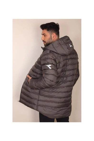 Diadora Roy Anarok Antrasit Erkek Şişme Uzun Mont - RoyanarokAnt - Resim 4