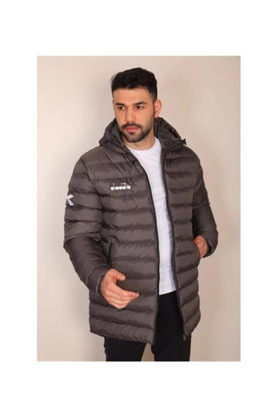 Diadora Roy Anarok Antrasit Erkek Şişme Uzun Mont - RoyanarokAnt - Resim 2