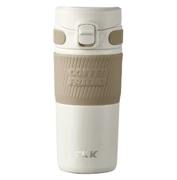 Vagonlife TKK T-2001 450ml Paslanmaz Çelik Termos Matara (White)