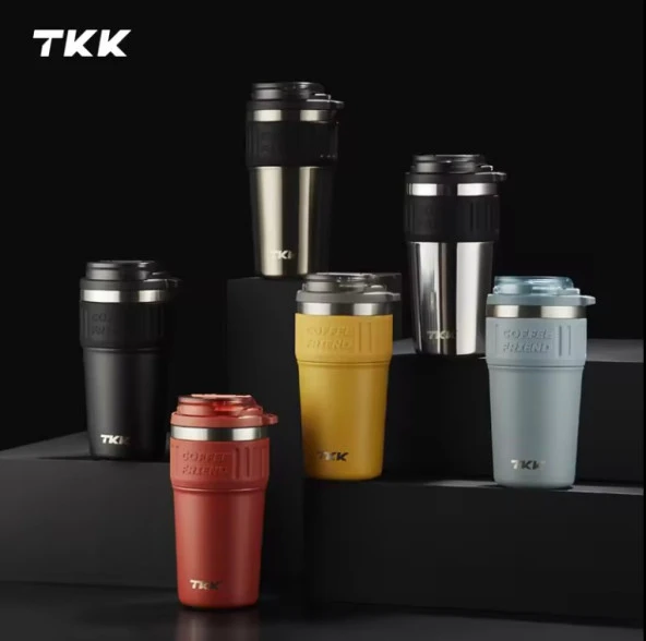 TKK 630ml Pipetli/Pipetsiz Kullanım Askılı Paslanmaz Çelik Mug (Blue)