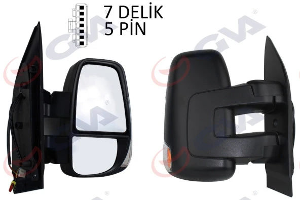 DIŞ DİKİZ AYNASI SAĞ DAILY 2006- MEKANİK KISA KOL SİNYALLİ VM-6950R
