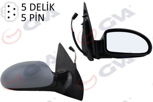 DIŞ DİKİZ AYNASI SAĞ FOCUS 1998- ELEKTRİKLİ ISITMALI ASTARLI SİYAH 5 FİŞ VM-319EHPR