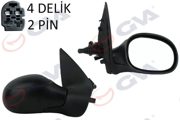 DIŞ DİKİZ AYNASI SAĞ P206 1998- MEKANİK ISITMALI SENSÖRLÜ 2 FİŞ VM-206HSR