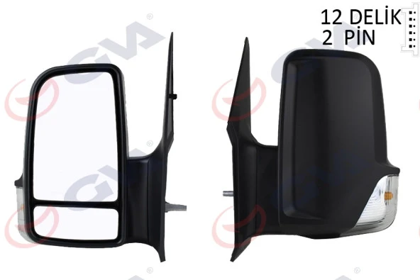DIŞ DİKİZ AYNASI SOL CRAFTER SPRINTER 2006- MEKANİK SİNYALLİ ÇİFT CAM 2 FİŞ VM-6049L