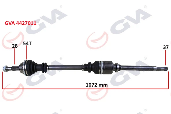 KOMPLE AKS SAĞ BOXER JUMPER 2.5 D 1994-02 14Q ABSLİ 54DİŞ 1072mm