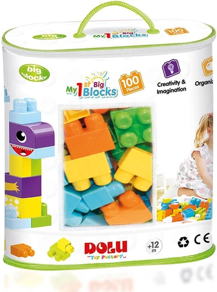 DOLU BASKILI TORBADA BUYUK BLOKLAR 100 PARÇA 5020
