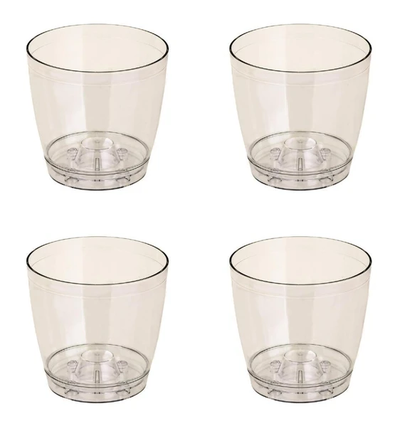 Düz Orkide Saksı 1.5 Litre 4 Adet ürün görseli