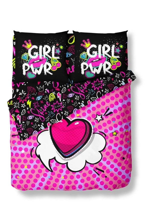 Girl Power Çift Kişilik Nevresim Takımı