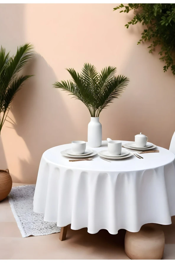 Klasik Yuvarlak Masa Örtüsü 160 cm - 2