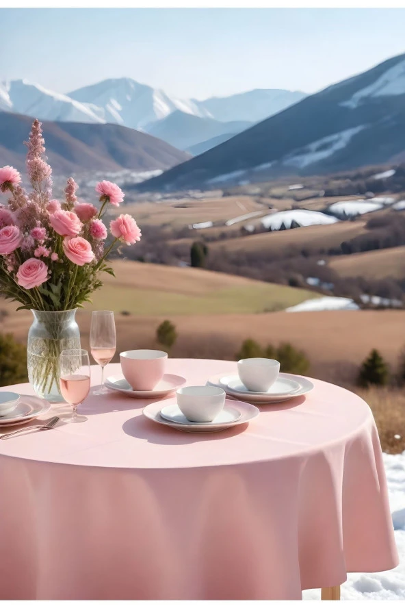 Klasik Yuvarlak Masa Örtüsü 160 cm