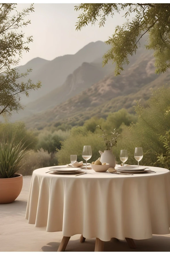 Klasik Yuvarlak Masa Örtüsü 160 cm