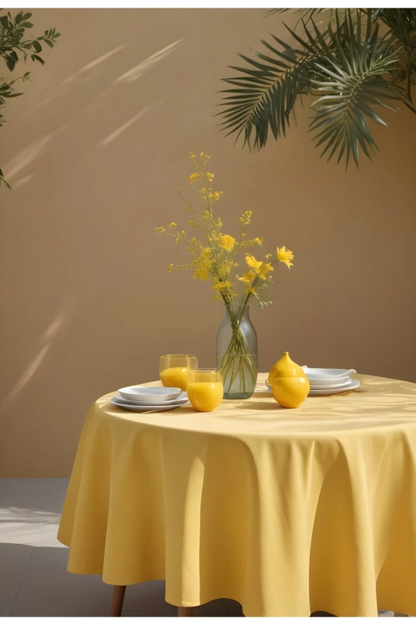 Klasik Yuvarlak Masa Örtüsü 160 cm - 2