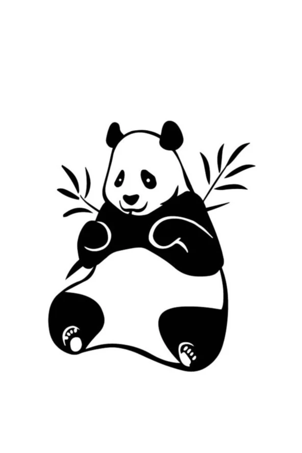 Bambu Yiyen Sevimli Panda Oto özel yeni sticker 25 x 30 cm