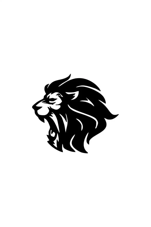 Kükreyen Aslan Oto özel yeni sticker Siyah 25 x 25 cm