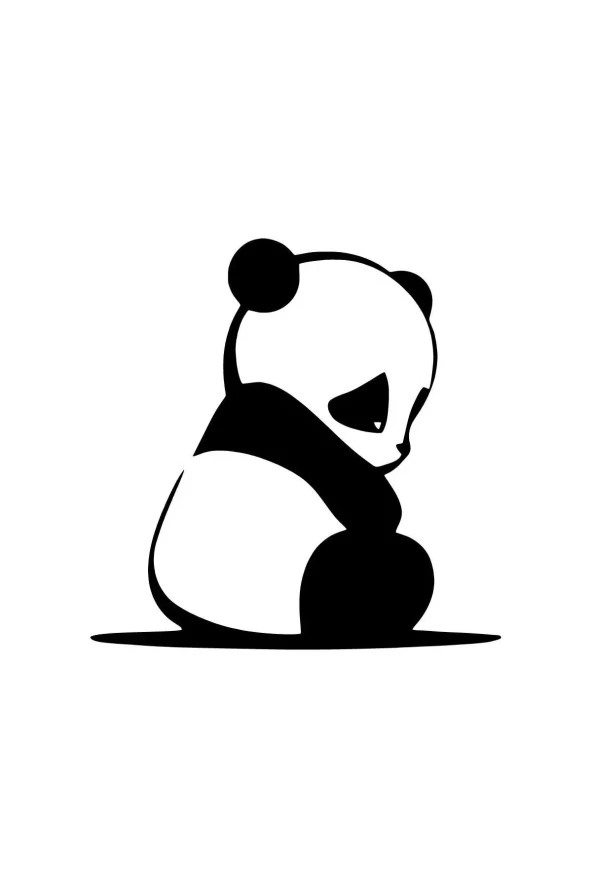 Üzgün Panda Oto özel yeni sticker Siyah 30 x 30 cm
