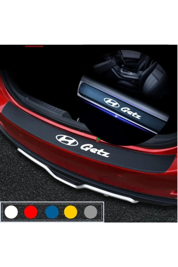 Hyundai Getz İçin Uyumlu  Aksesuar Oto Bagaj Ve Kapı Eşiği özel yeni sticker Seti Karbon