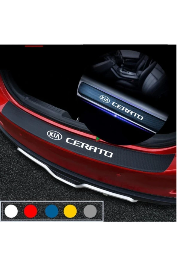 Kia Cerato İçin Uyumlu  Aksesuar Oto Bagaj Ve Kapı Eşiği özel yeni sticker Seti Karbon