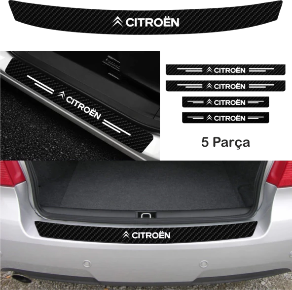 Citroen C5 İçin özel yeni uyumlu Aksesuar Oto Bağaj Ve Kapı Eşiği özel yeni sticker Set Karbon