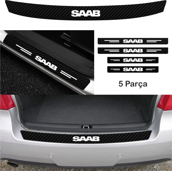 Saab 9-5 İçin Uyumlu  Aksesuar Oto Bağaj Ve Kapı Eşiği özel yeni sticker Set Karbon