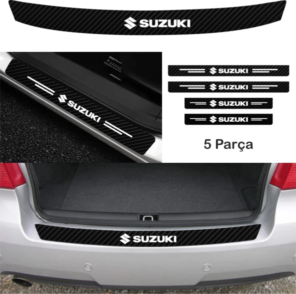 Suzuki Maruti İçin özel yeni uyumlu Aksesuar Oto Bağaj Ve Kapı Eşiği özel yeni sticker Set Karbon