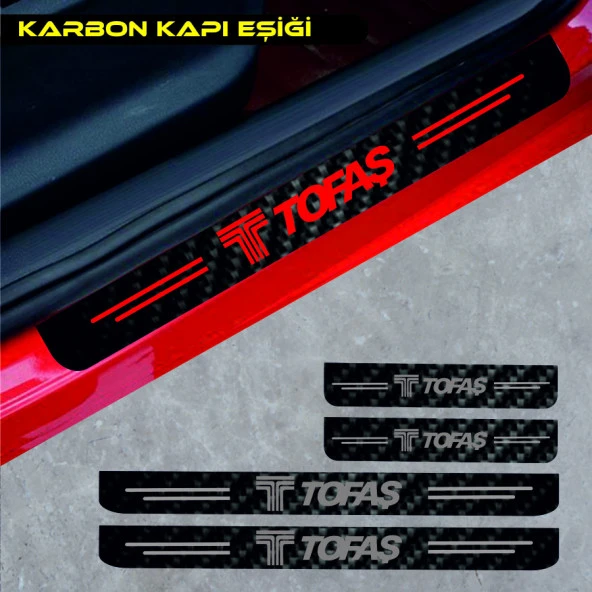 Tofaş Murat İçin Uyumlu  Aksesuar Oto Kapı Eşiği özel yeni sticker Karbon 4 Adet
