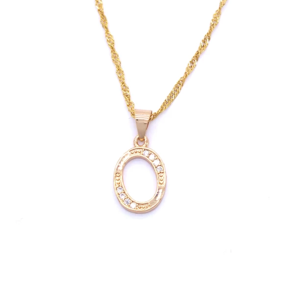 Çelik Kolye, O Harfli Kolye Altın Kaplama, Kadın Kolye KLY-289 ürün görseli