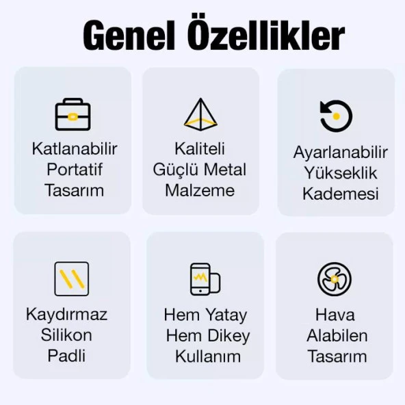 Coofbe Aluminyum Katlanabilir Yükseklik Ayarlı Kaydırmaz Taşınabilir Laptop Macbook Notebook Standı - 2