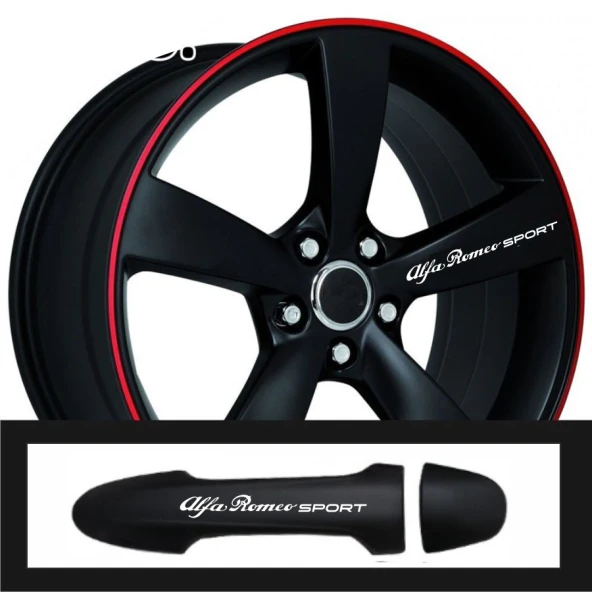 Alfa Romeo 4C İçin Uyumlu  Aksesuar Oto Kapı Kolu/Jant özel yeni sticker 10 Adet 10*1,5 Cm - 1