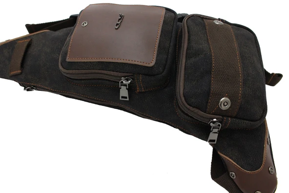 Ççs 30700-S Siyah Kanvas Kumaş Çapraz Çanta - Body Bag - 3