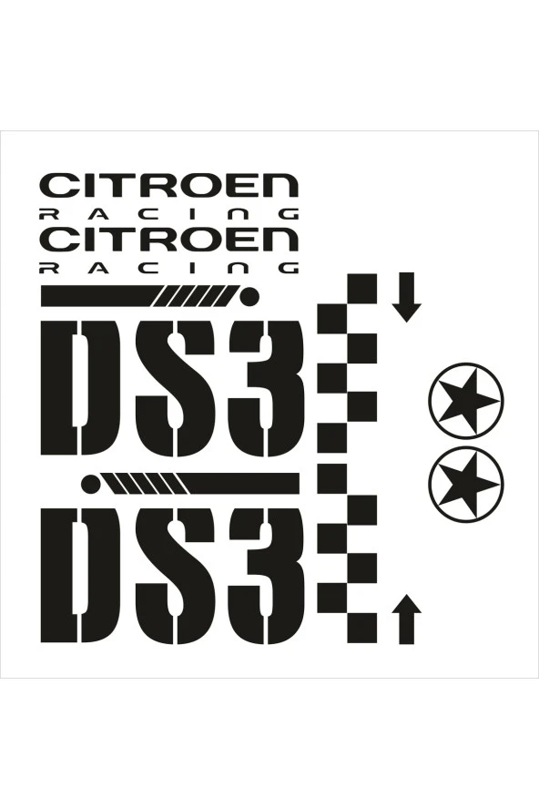 Citroen İçin Uyumlu  Aksesuar Ds3 Oto özel yeni sticker Set Siyah