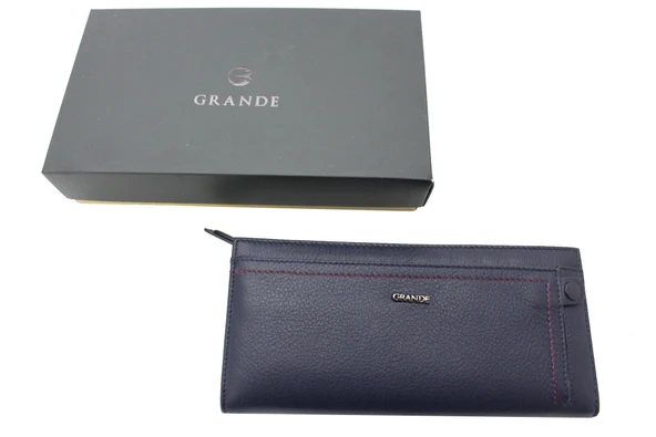 Gd 2713-L Grande Lacivert Hakiki Deri Bayan Cüzdan - Kartlık - 7